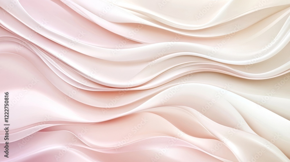 Fototapeta premium Elegant flowing silk fabric texture depicting gentle waves in soft pink hues suitable for various design projects