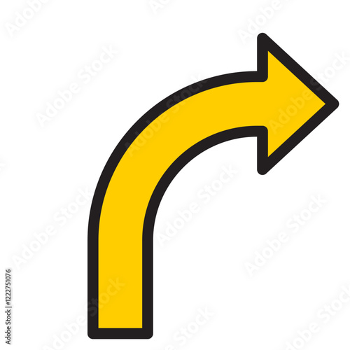 Free Download curved right arrow direction turn - GFXLoad