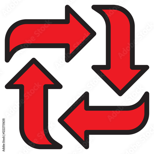 Free Download squre arrows loop direction sign - GFXLoad