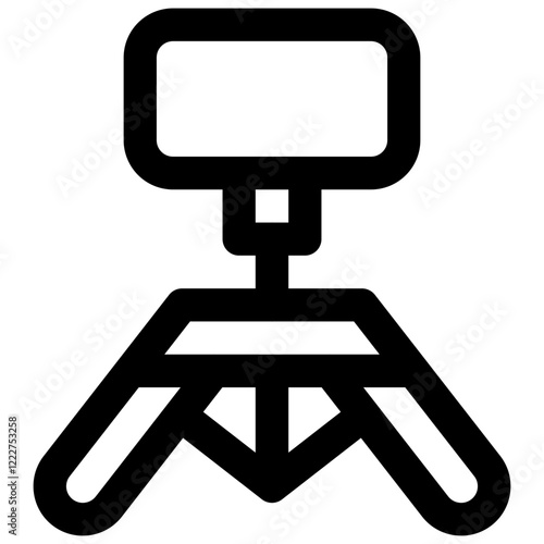 Tripod. Editable stroke vector icon.