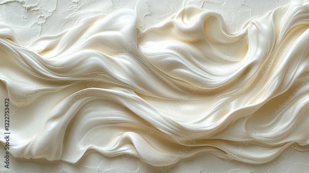 Fototapeta premium A textured wallpaper featuring elegant, flowing patterns in shades of white and cream.