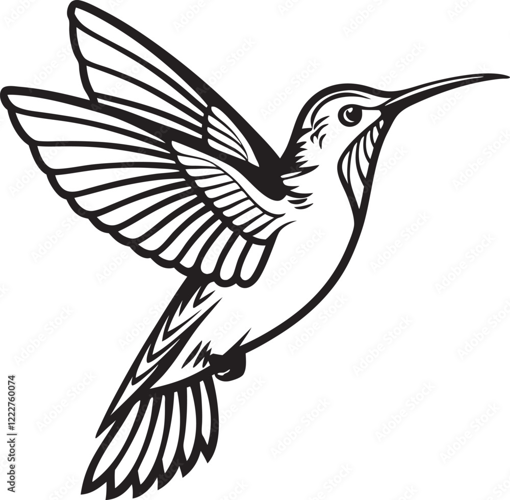 Obraz premium Ethereal Beauty Hummingbird Silhouette in Flight