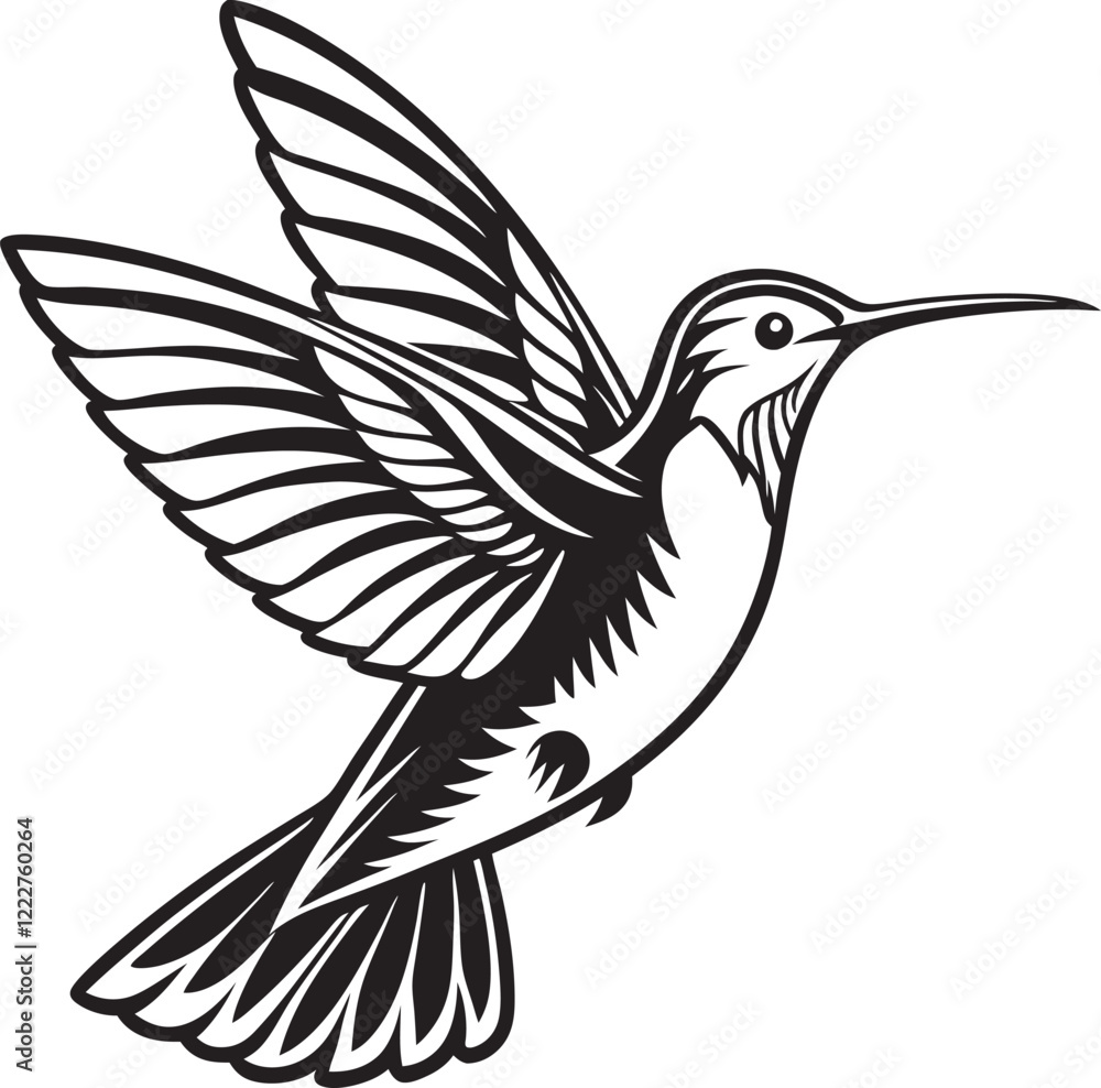 Obraz premium Ethereal Beauty Hummingbird Silhouette in Flight