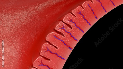 endometrium of female reproductive system 3d illustration