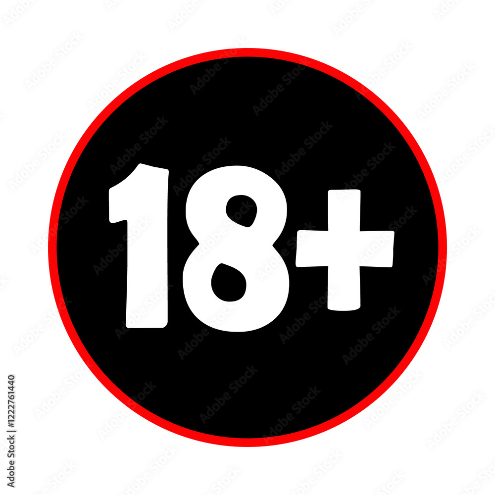 Sign of Adult Only Icon Symbol for Eighteen Plus 18 plus Sign of Adult Only Icon Symbol for Eighteen Plus 18 plus