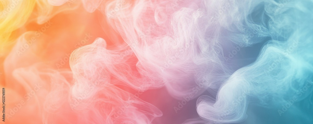 Fototapeta premium Abstract colorful smoke swirls in vibrant red, orange, and blue hues