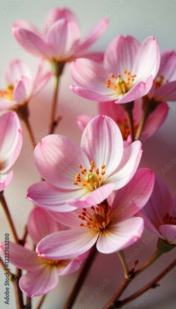Obraz premium delicate petals unfold softly on a bed of dried flowers, branches,