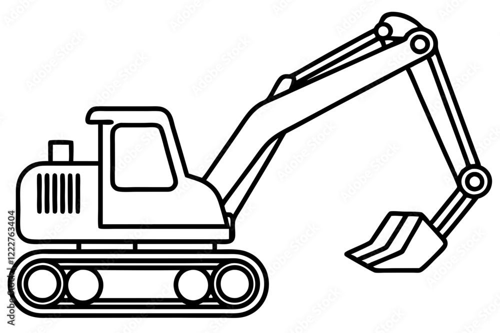 Excavator Outline Vector Excavator Outline Vector
