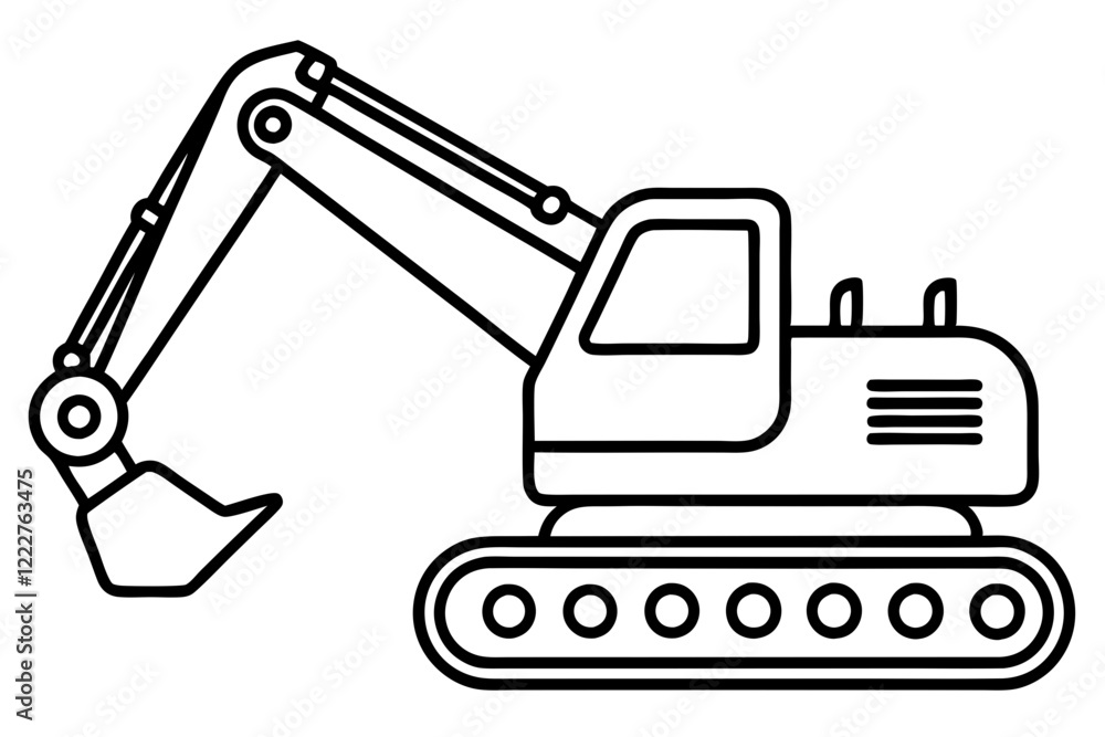 Excavator Outline Vector Excavator Outline Vector