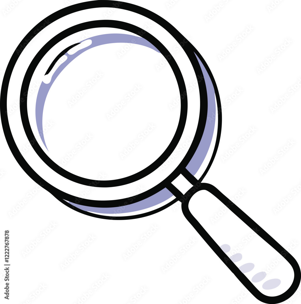 Minimalist Magnifying Glass Vector with White Lens Minimalist Magnifying Glass Vector with White Lens