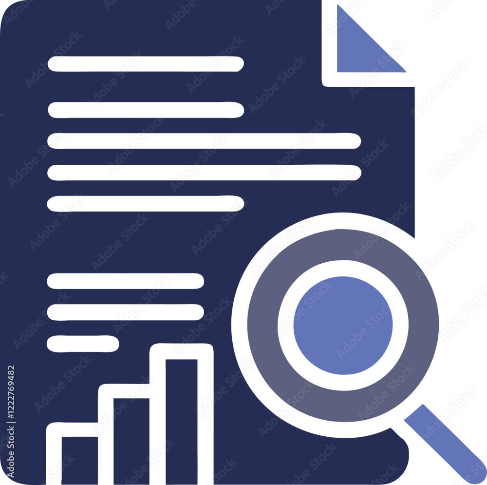 Business Analysis Icon with Magnifying Glass Business Analysis Icon with Magnifying Glass