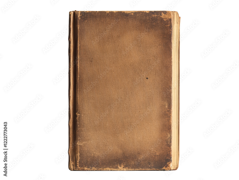Isolated Worn Antique Book with Aging Texture Isolated Worn Antique Book with Aging Texture