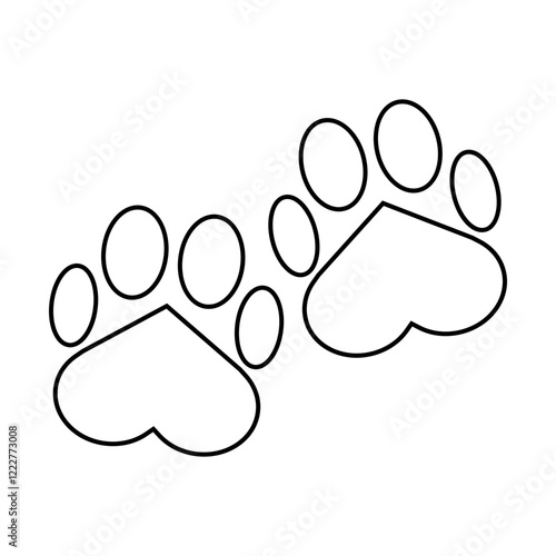 Lovely Animal Paw Print Outline Icon, Simple Icon Vector Design, best used for presentation, application, web and banner