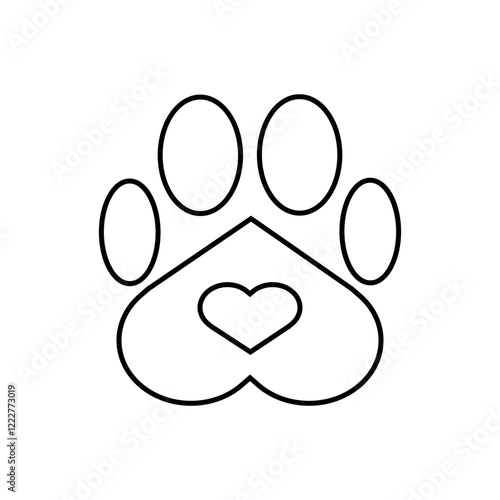 Lovely Animal Paw Print Outline Icon, Simple Icon Vector Design, best used for presentation, application, web and banner