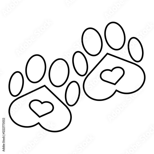 Lovely Animal Paw Print Outline Icon, Simple Icon Vector Design, best used for presentation, application, web and banner