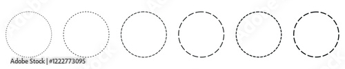 Dashed circle icon vector elements set