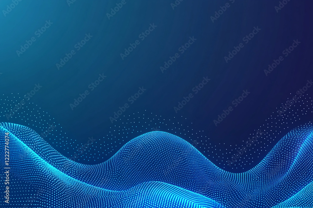 Abstract blue digital wave with glowing dots and smooth gradients, technology concept Abstract blue digital wave with glowing dots and smooth gradients, technology concept