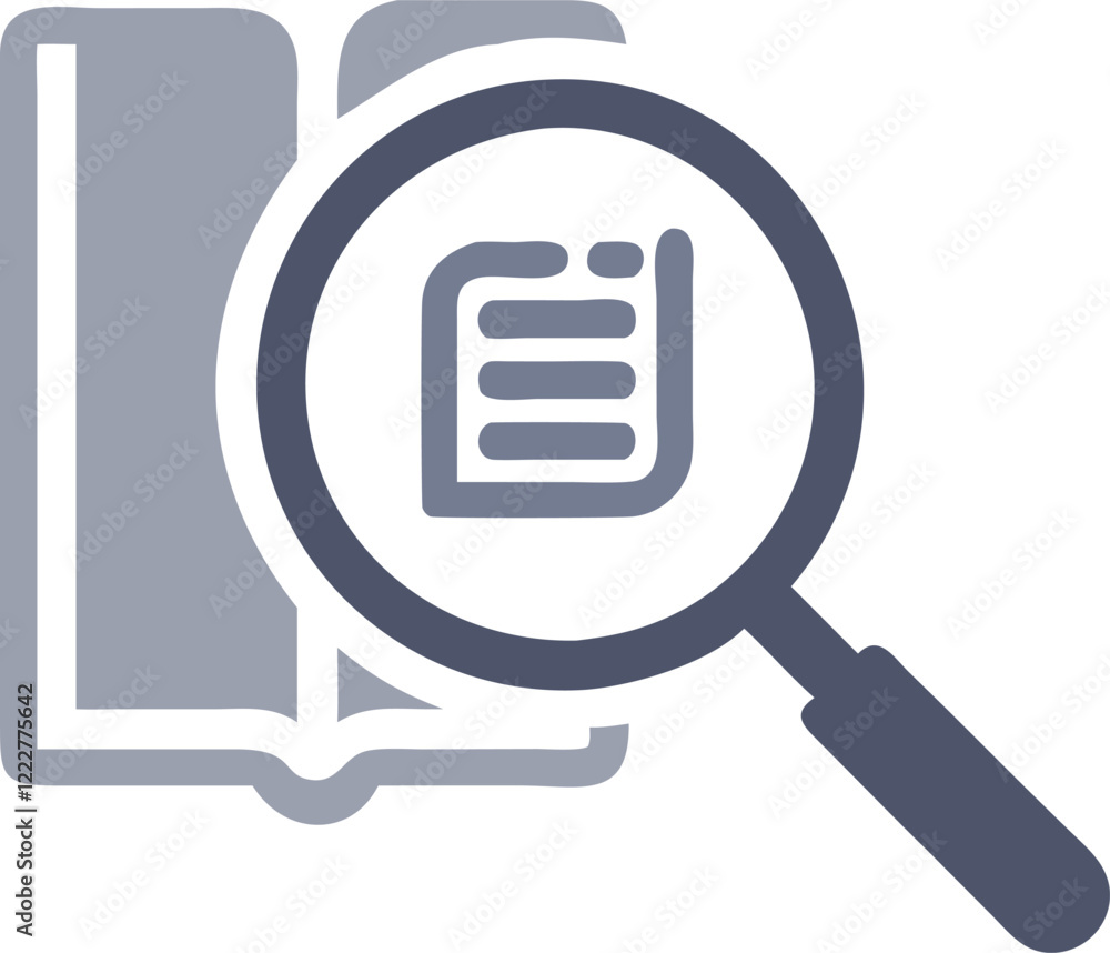 Magnifying Glass with Books for Education Logo Magnifying Glass with Books for Education Logo