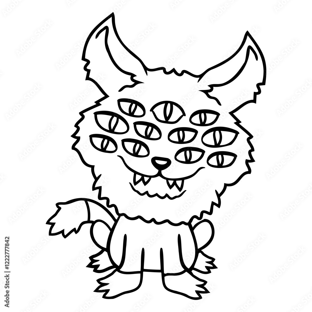 Cat Demon Many Eyes Devil Hell Cool Evil Monster Design Lover Art Vector Illustration Card T-Shirt Poster Sticker Graphic Print Decorative Drawing Isolated Logo Decoration Symbol Creative Cool Style
Cat Demon Many Eyes Devil Hell Cool Evil Monster Design Lover Art Vector Illustration Card T-Shirt Poster Sticker Graphic Print Decorative Drawing Isolated Logo Decoration Symbol Creative Cool Style