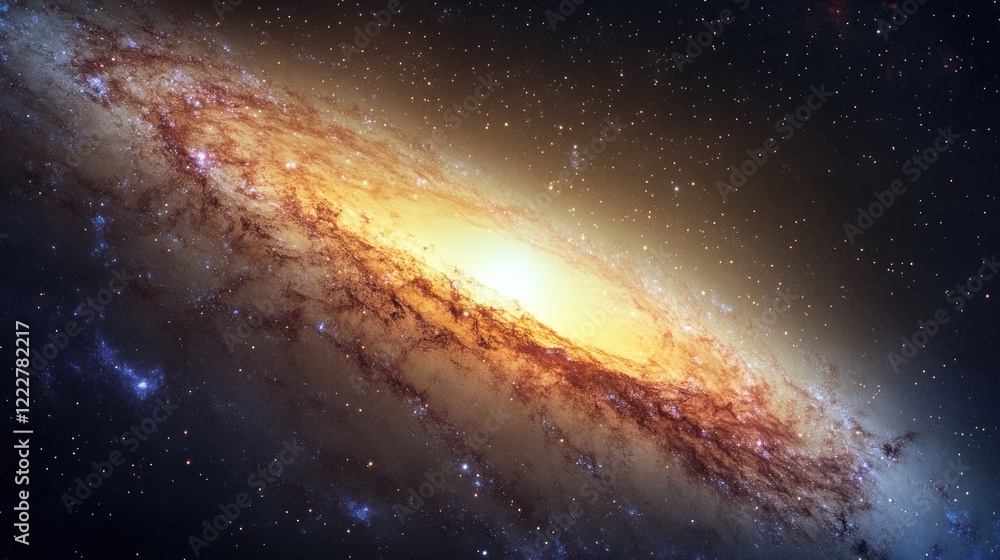 Fototapeta premium Majestic Spiral Galaxy Swirling Through Cosmic Dust