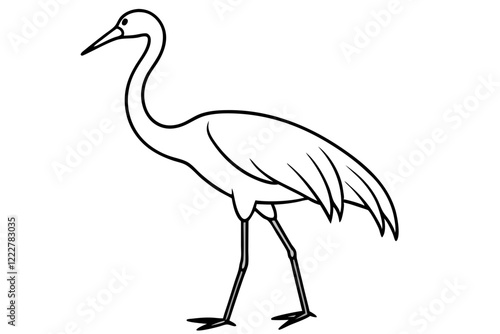 Graceful Crane Illustration