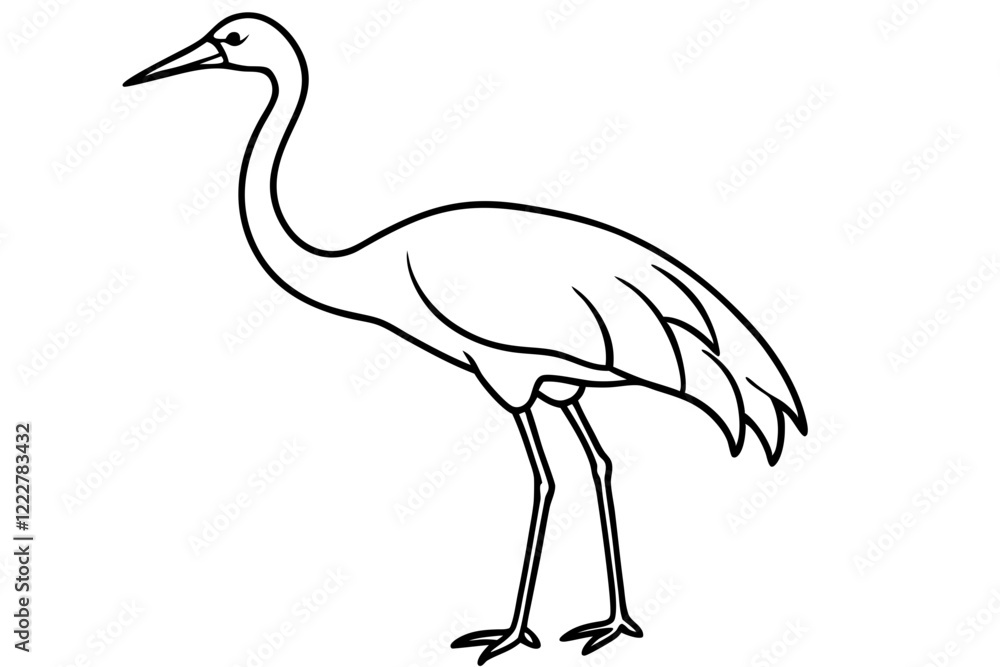 Obraz premium Graceful Crane Illustration