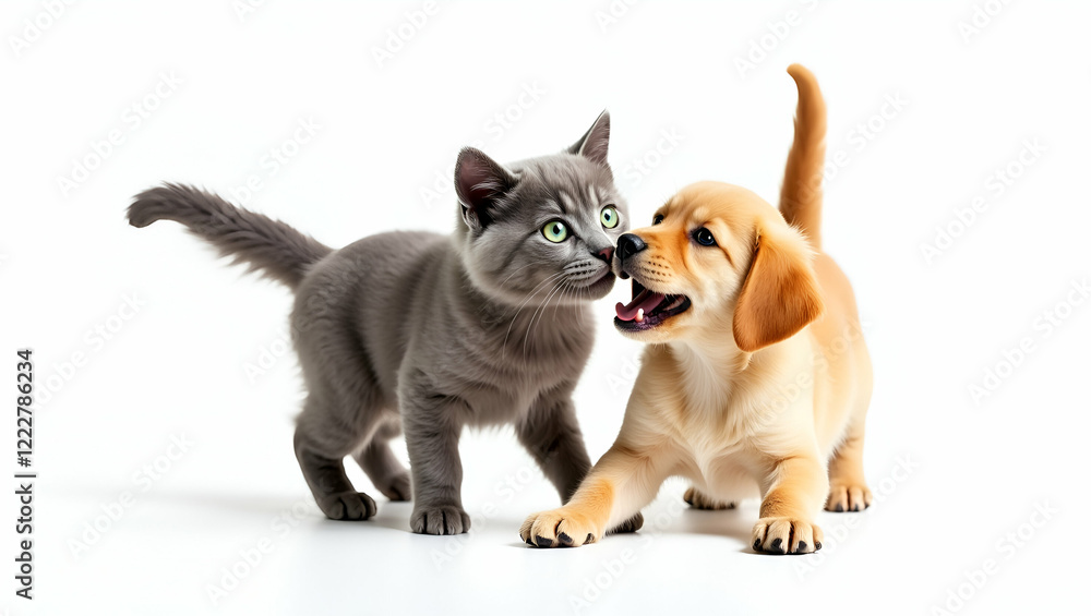 Obraz premium puppy and cat