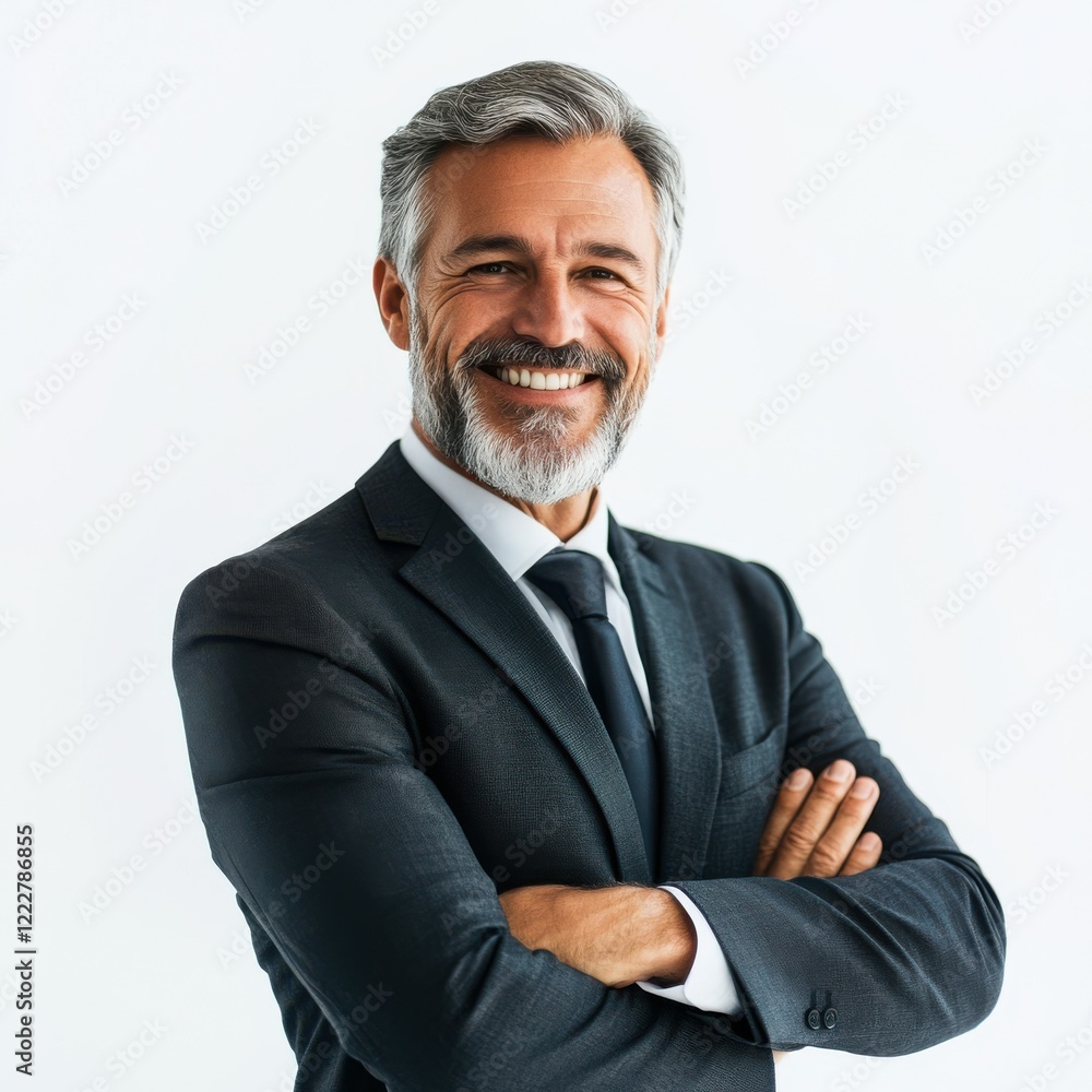 Mature caucasian male professional in suit with confident smile Mature caucasian male professional in suit with confident smile