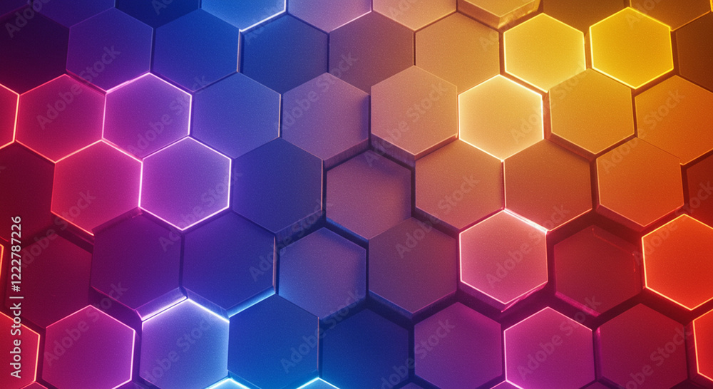 Abstract background hexagon pattern with glowing lights Abstract background hexagon pattern with glowing lights