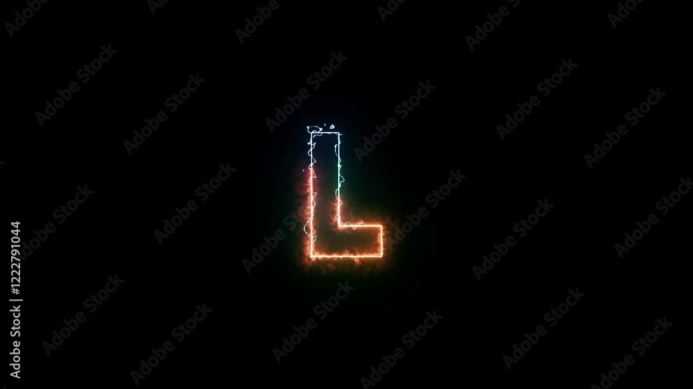 Letter concept. glowing neon letter a two -color trendy glowing loop neon alphabet letter L animation on black background. Letter concept. glowing neon letter a two -color trendy glowing loop neon alphabet letter L animation on black background.