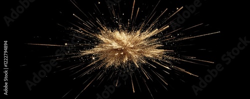 Wallpaper Mural Golden spark burst on black background with radiating light streaks Torontodigital.ca