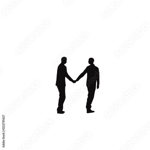 Two silhouettes holding hands in unity, symbolizing connection