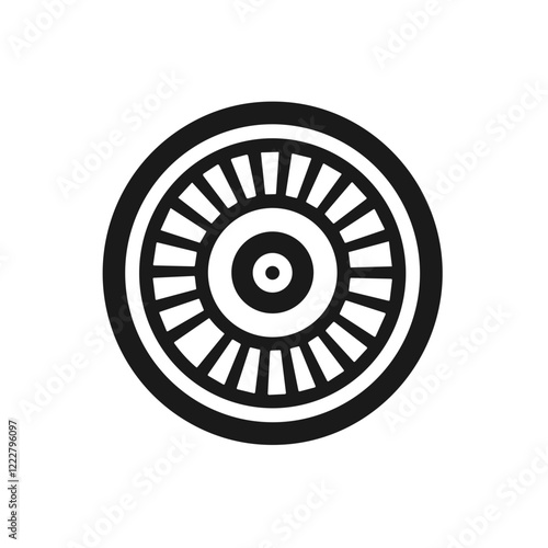 Black and white roulette wheel representing chance and risk, gambling symbol
