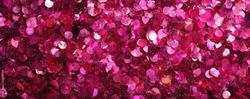 Fototapeta premium Vibrant pink glitter background with sparkling circles