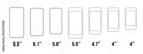代表的なスマホのスクリーンサイズのセットイラスト