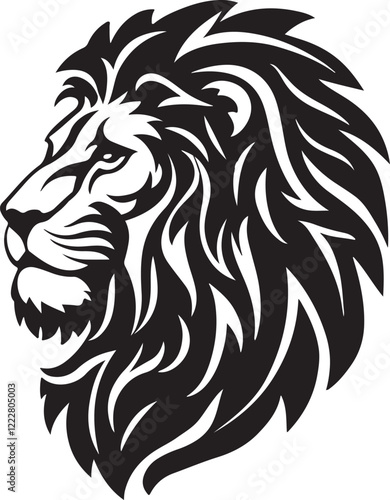 Wallpaper Mural Majestic Lion Head Tribal Design - Bold and Striking Illustration Torontodigital.ca