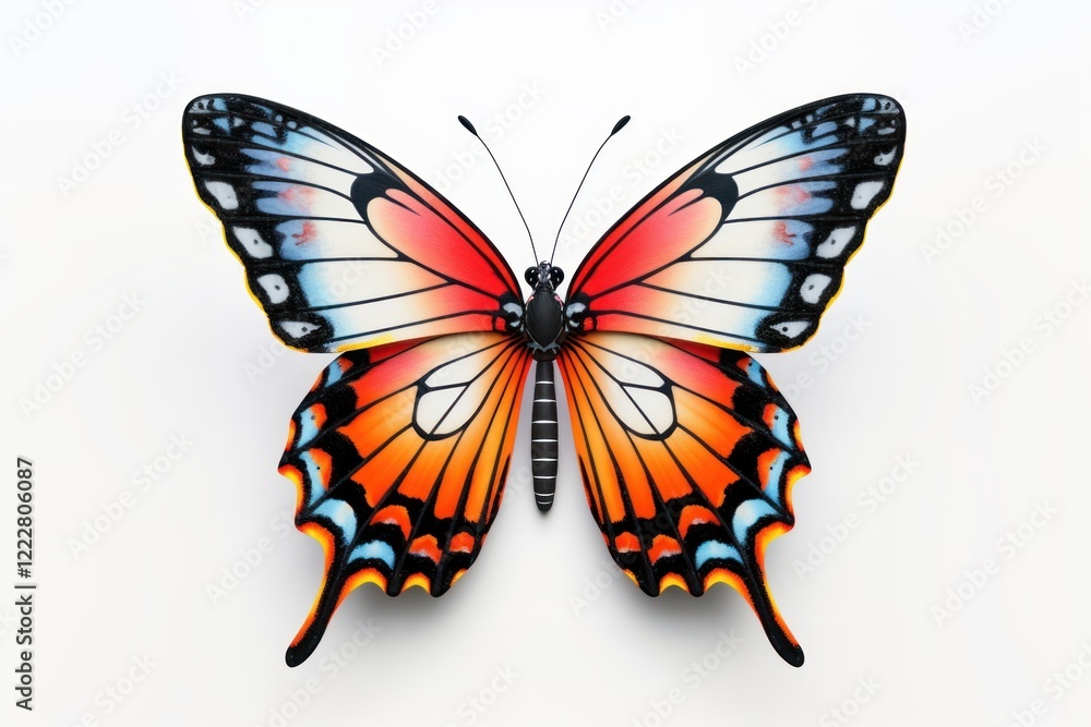 Naklejka premium Butterfly insect animal white background.