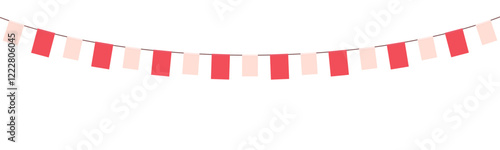 Party garland, bunting, pennant isolated on white background. Vector illustration for birthday, festival, carnival, ets.
