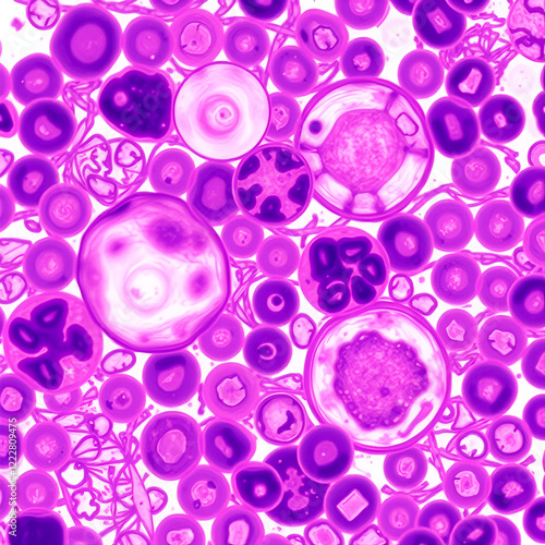 Hepatocytes in H&E stained liver showing binucleation or enlarged nuclei, with cells demonstrating polyploidy in multiples of 4, 8, or more of the haploid chromosome count. photo