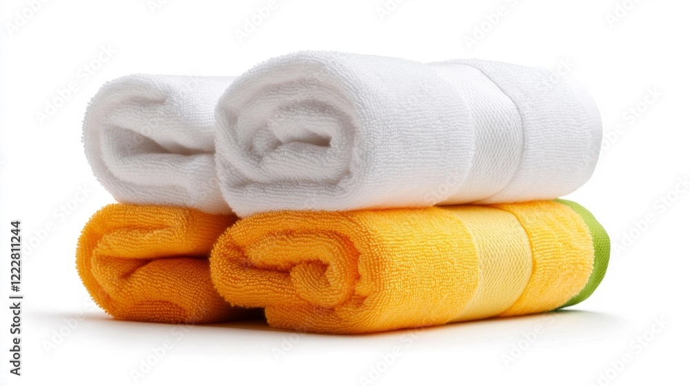 Rolled towels for sports and relaxation. Generative AI Rolled towels for sports and relaxation. Generative AI