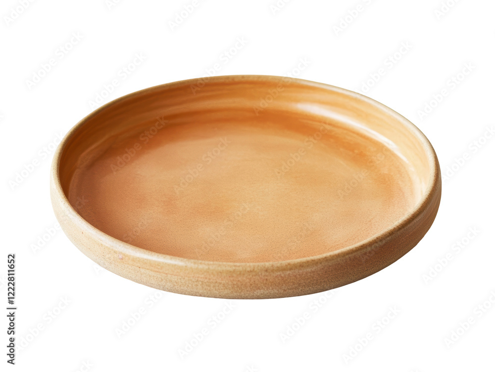 Isolated Textured Peach Colored Plate Isolated Textured Peach Colored Plate