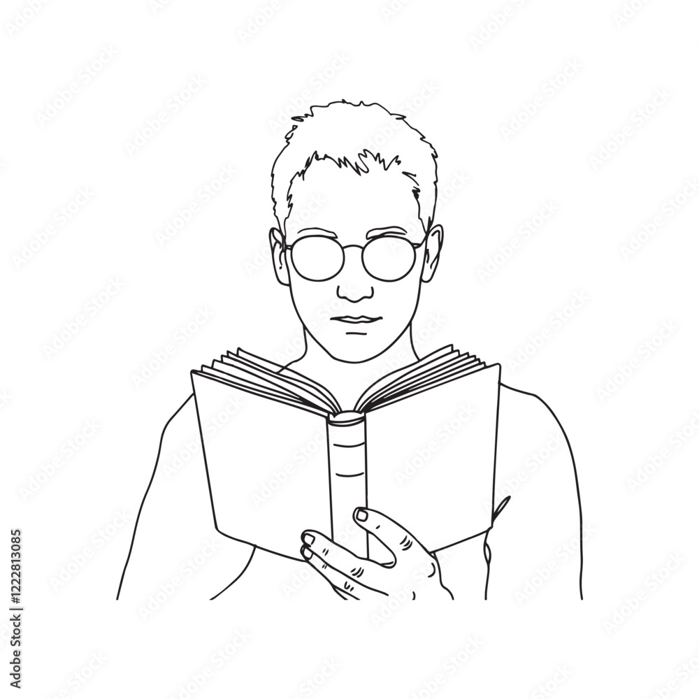 Man Reading Book Character - Elegant Line Art of Man with Book - Man Reading Book Vector - Man Reading Book Doodle - Reading Illustration - Man Reading Book Line Art
Man Reading Book Character - Elegant Line Art of Man with Book - Man Reading Book Vector - Man Reading Book Doodle - Reading Illustration - Man Reading Book Line Art