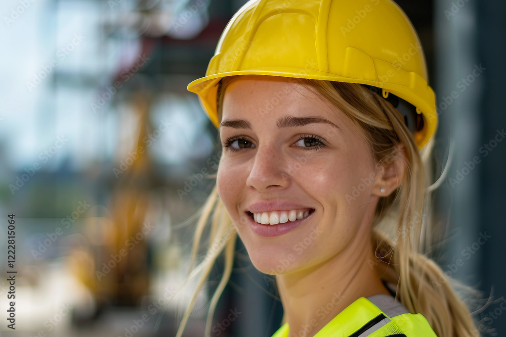 Generative AI image of a professional engineer in protective gear at an industrial facility Generative AI image of a professional engineer in protective gear at an industrial facility