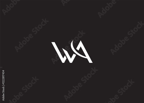 WA initial modern logo design and creative logo