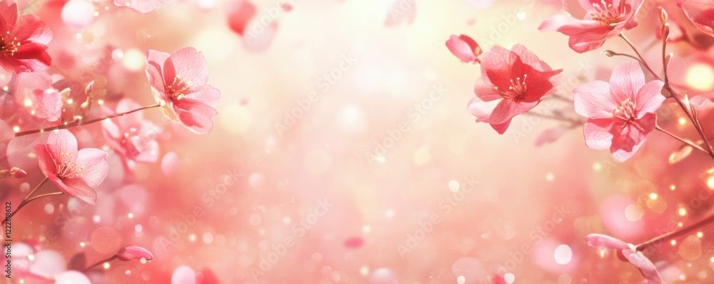 Beautiful pink cherry blossoms in bloom with soft bokeh background Beautiful pink cherry blossoms in bloom with soft bokeh background