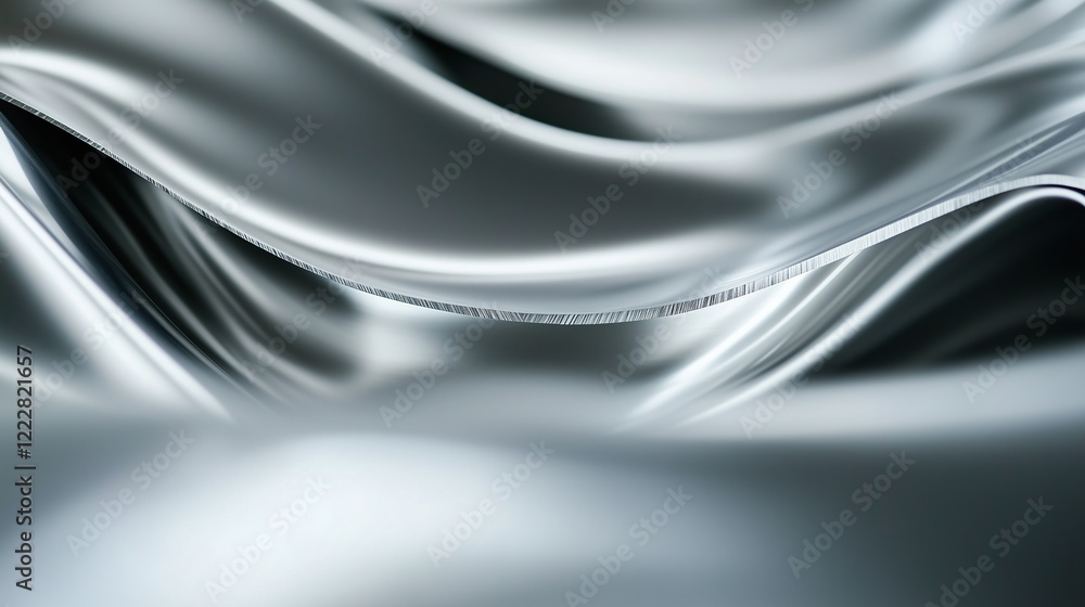 Fluid silver waves creating a mesmerizing texture, showcasing light play in a dynamic composition of softness and sheen Fluid silver waves creating a mesmerizing texture, showcasing light play in a dynamic composition of softness and sheen
