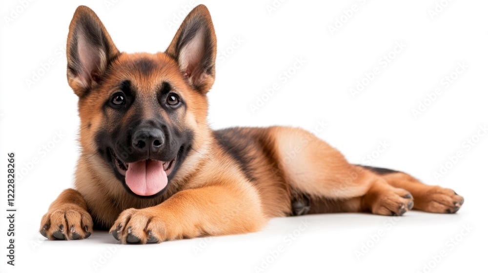 German Shepherd Puppy with Playful Expression. Generative AI German Shepherd Puppy with Playful Expression. Generative AI