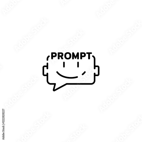 Artificial intelligence icon, AI prompt Symbol, Editable Stroke