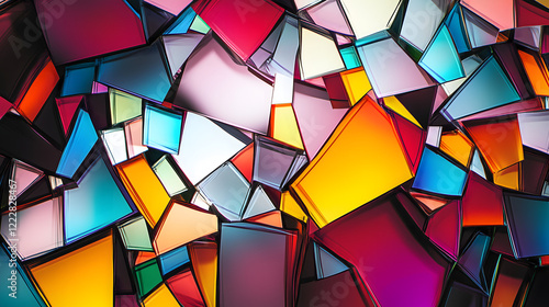 Multicolored Stained Glass Blocks Casting Vibrant Reflections