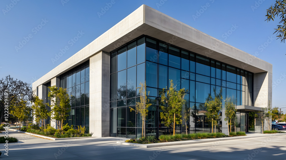 Modern Concrete Office Building Showcases Sleek Design in Daylight Modern Concrete Office Building Showcases Sleek Design in Daylight